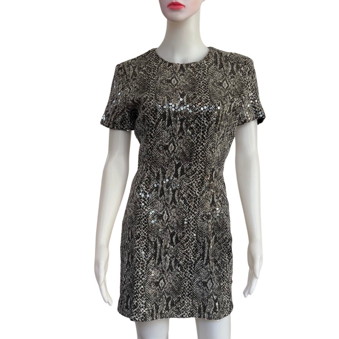 Vintage 1990s Lillie Rubin Sequin Snakeprint Dress