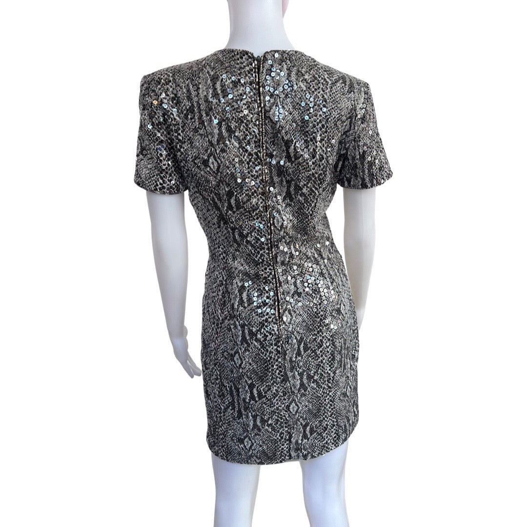 Vintage 1990s Lillie Rubin Sequin Snakeprint Dress