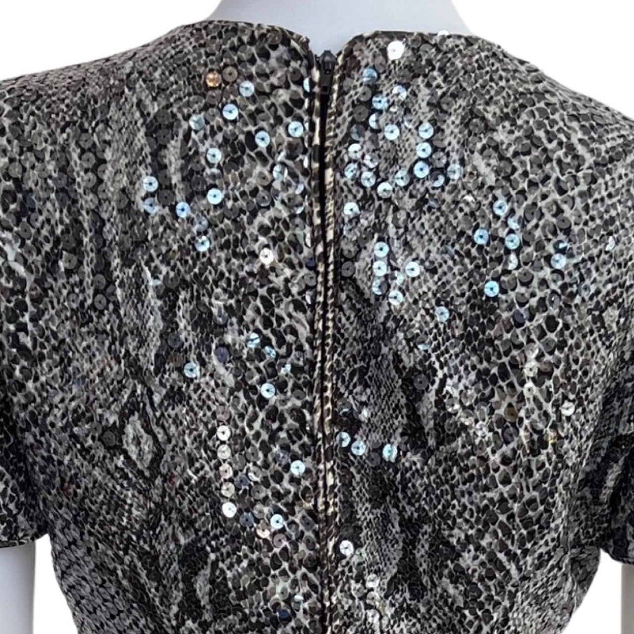 Vintage 1990s Lillie Rubin Sequin Snakeprint Dress