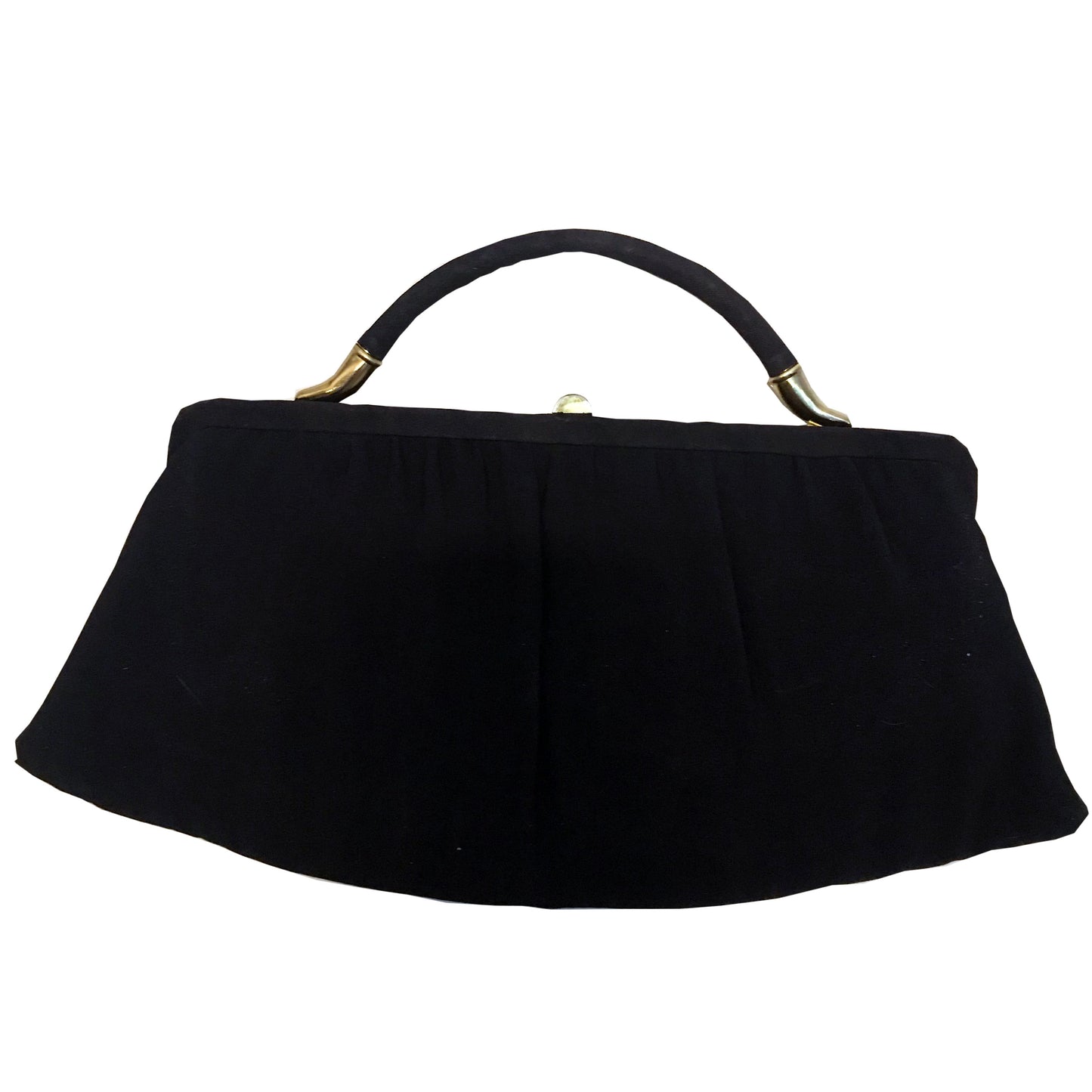 Vintage 1950s Black Evening Clutch Bag With Coin Purse