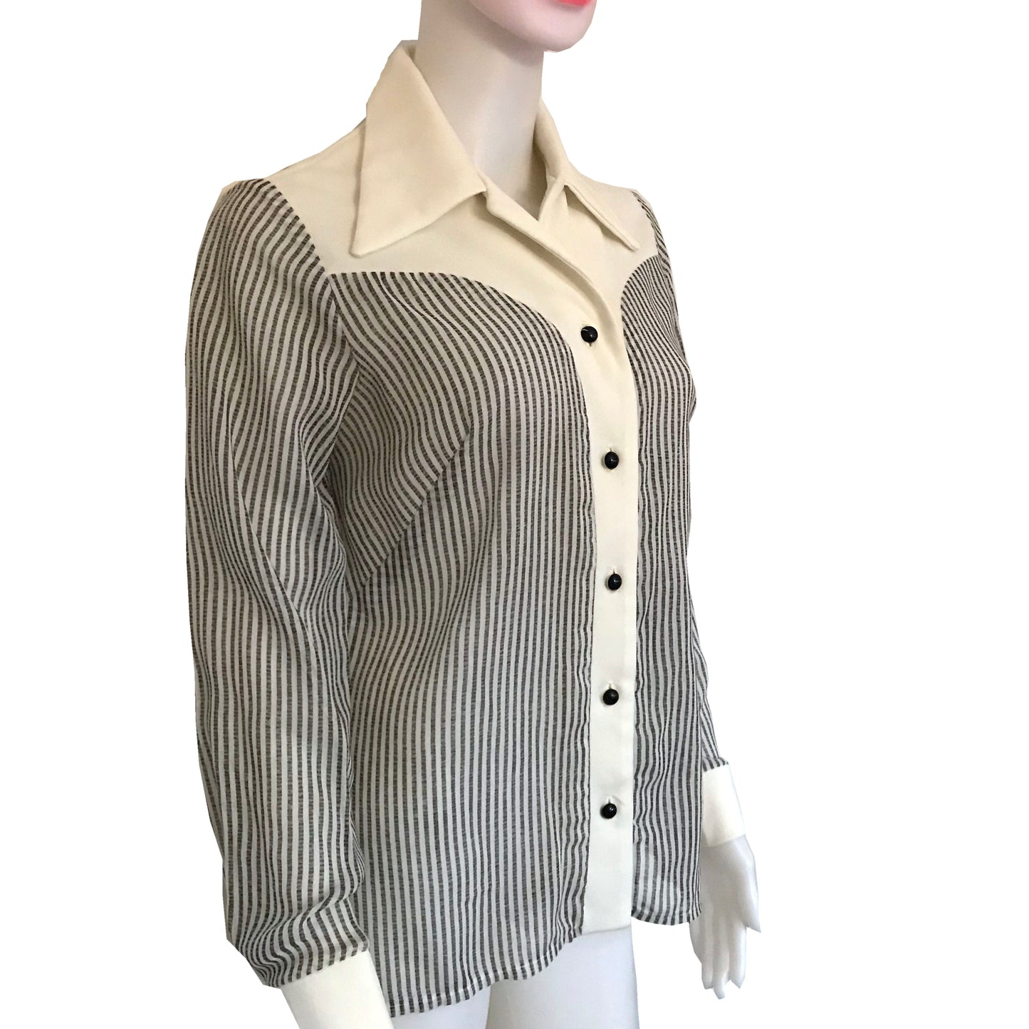 Vintage 1970s Melwine of Miami Striped Blouse
