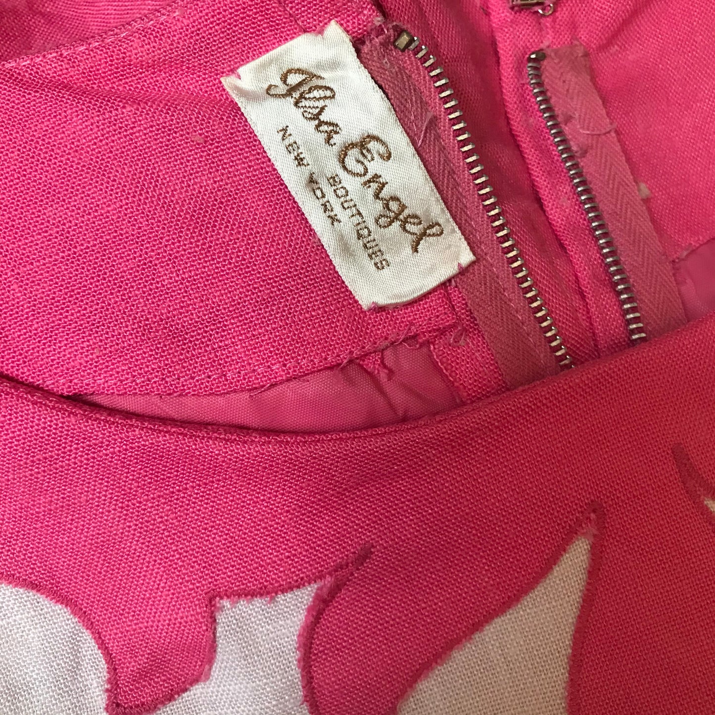Vintage 1960s Ilsa Engel Hot Pink Linen Skirt Suit