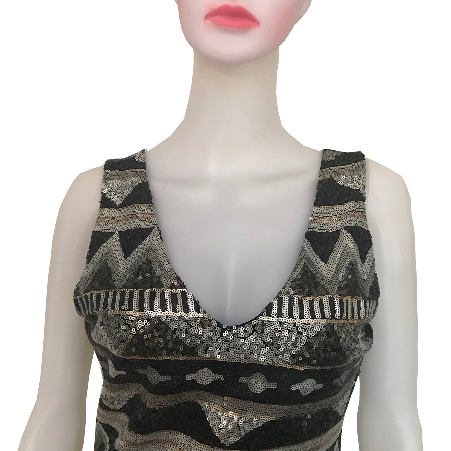Vintage 1990s Sequined Abstract Print Mini-Dress