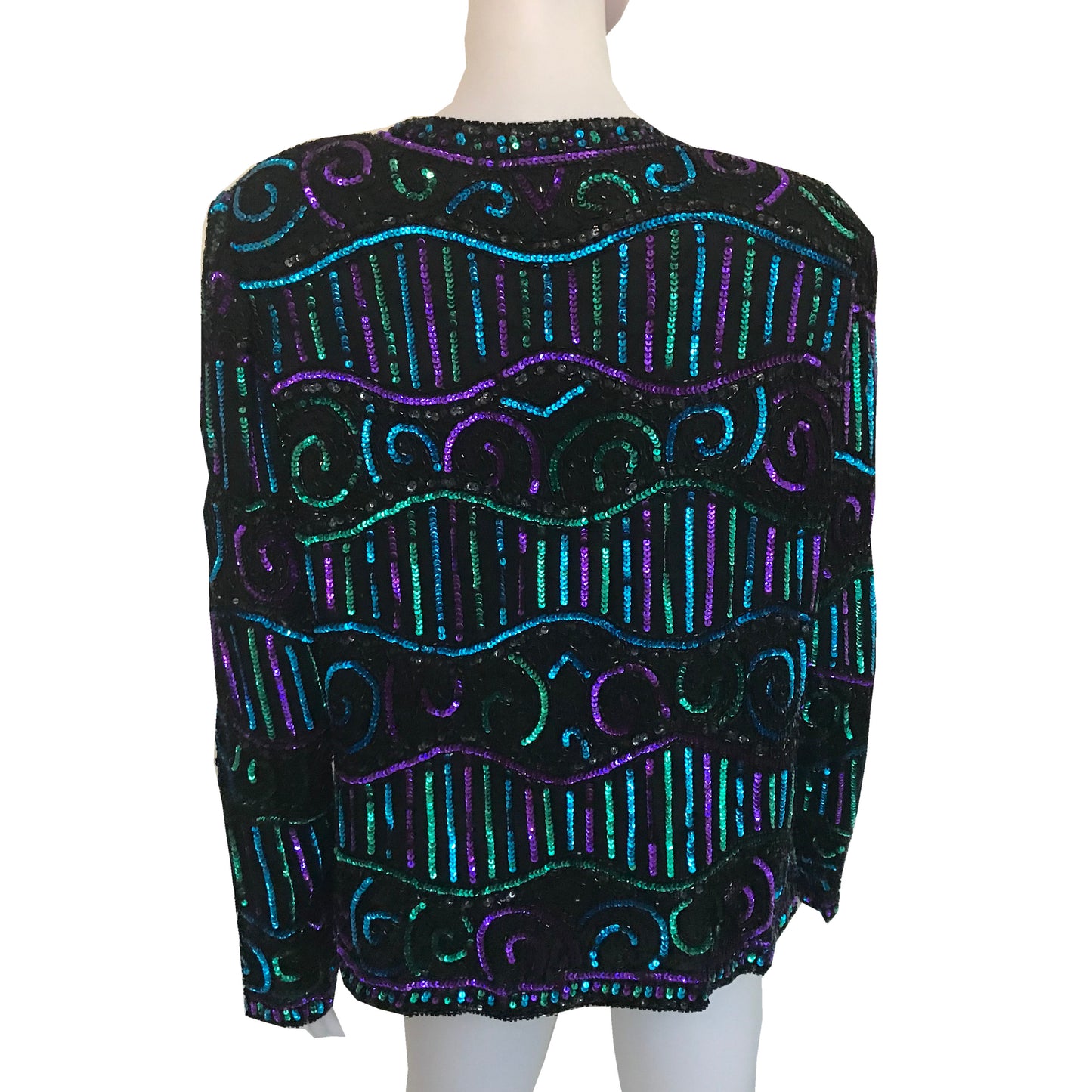 Vintage 1980s Brilliante Sequined Silk Formal Jacket