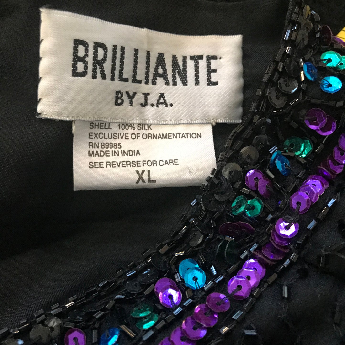 Vintage 1980s Brilliante Sequined Silk Formal Jacket