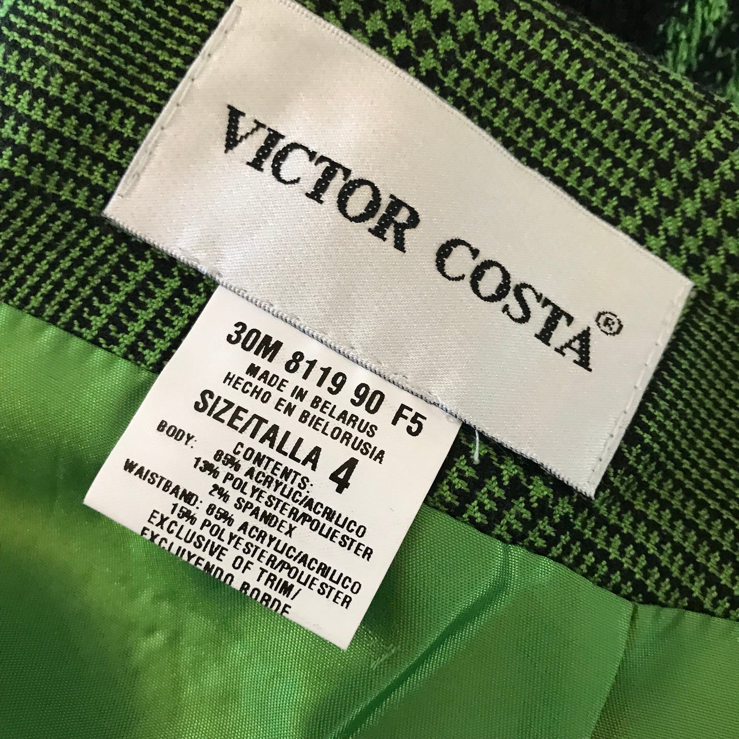 Vintage 1990s Victor Costa Houndstooth Suit