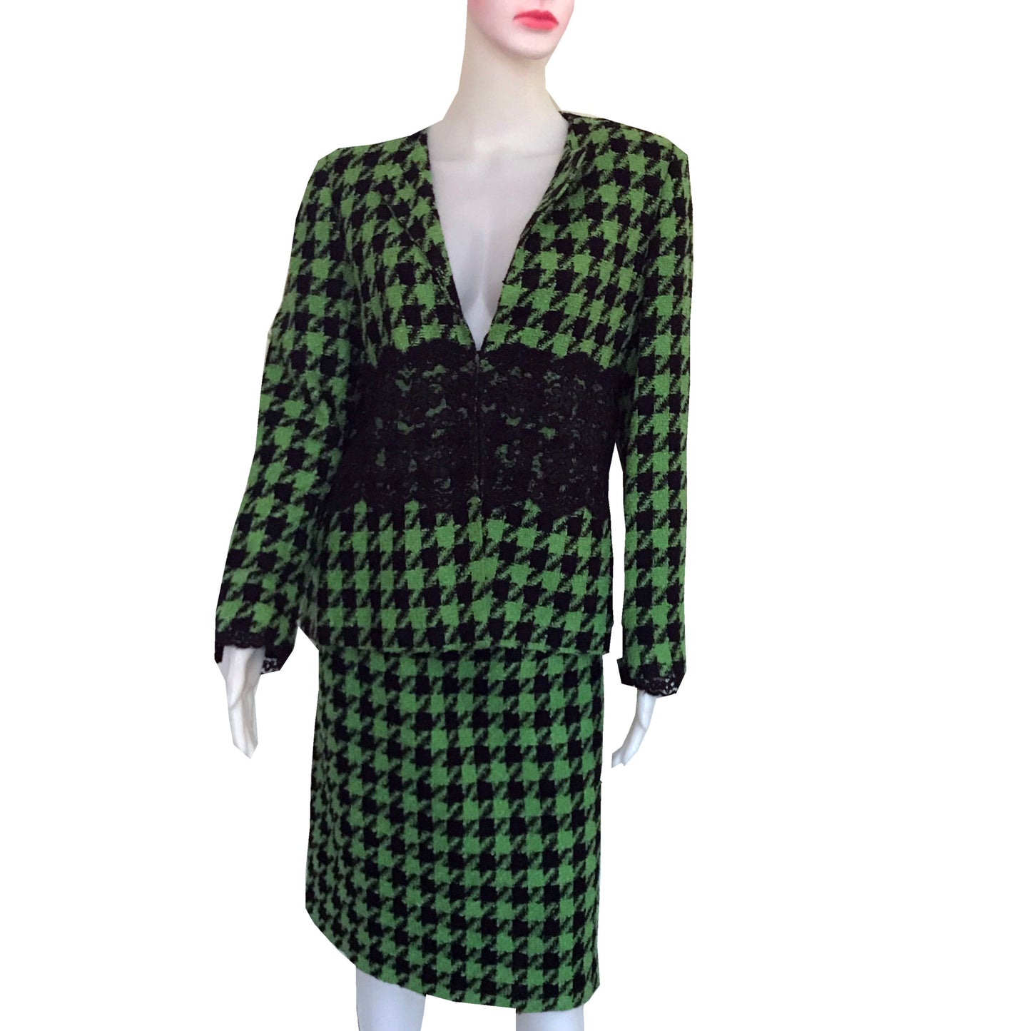 Vintage 1990s Victor Costa Houndstooth Suit