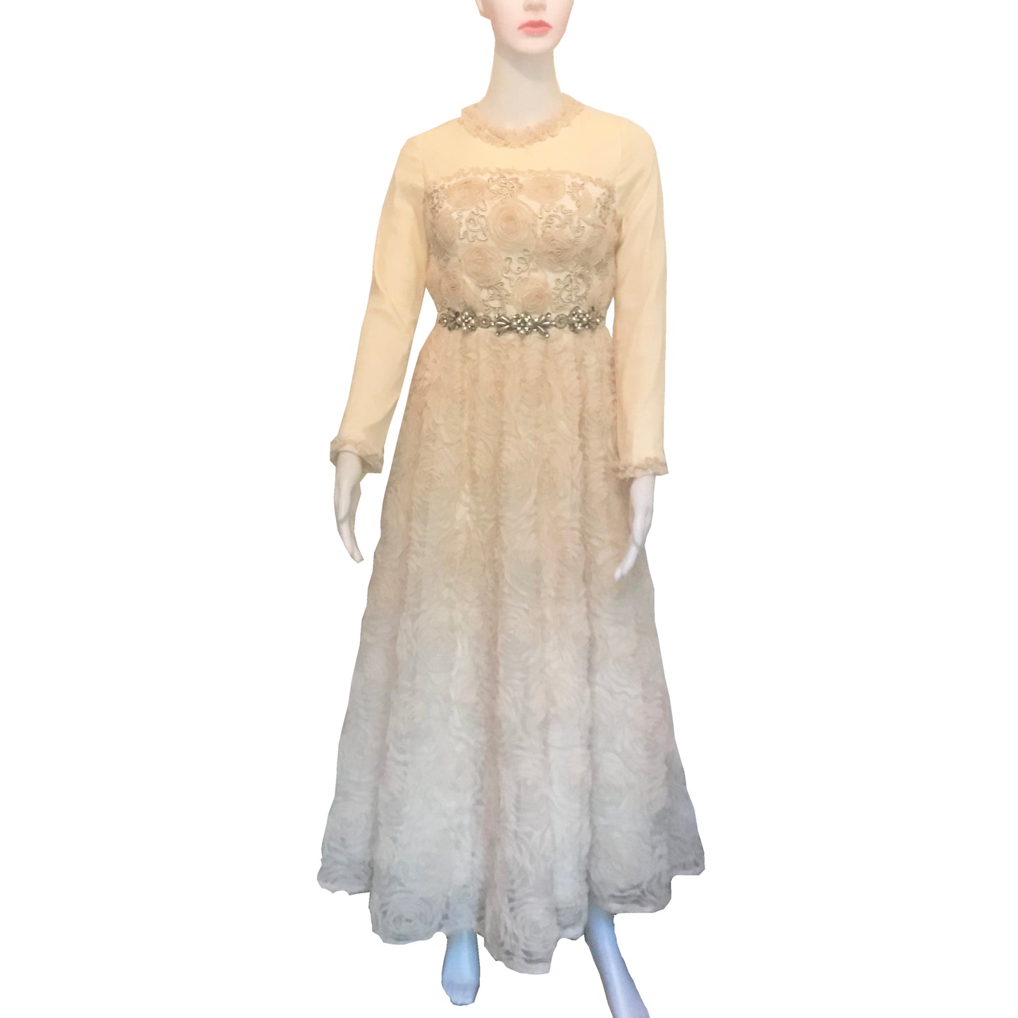 Vintage 1970s Antique White Wedding/Formal Dress
