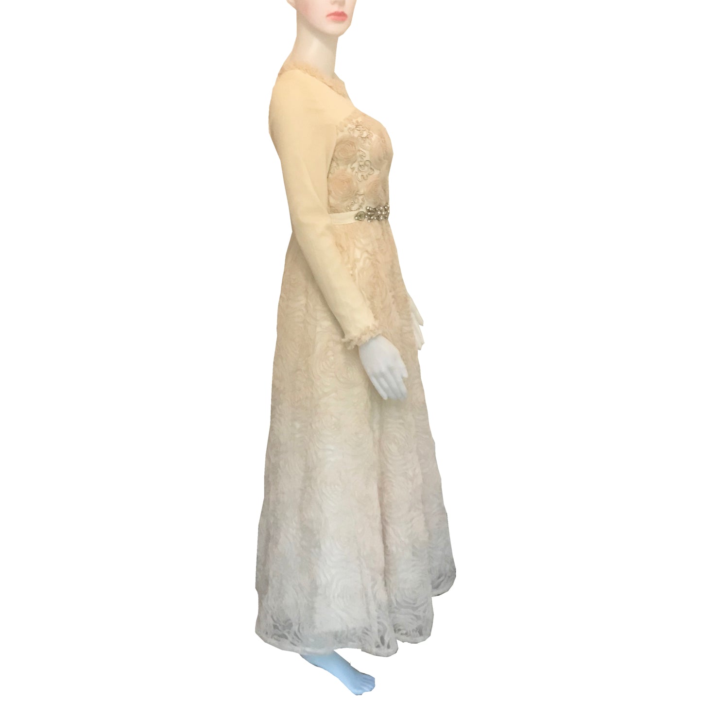Vintage 1970s Antique White Wedding/Formal Dress
