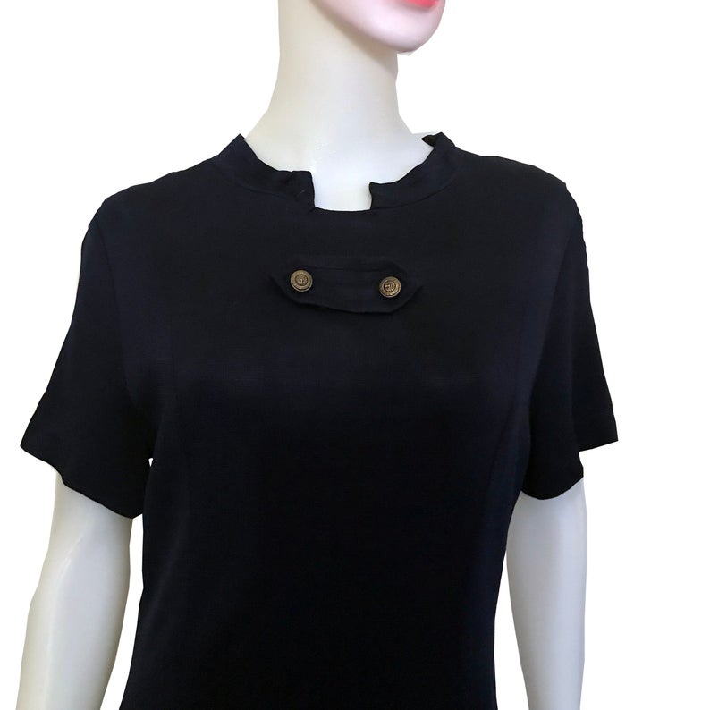 Vintage 1960s Berkshire B-Tween Mod Navy Dress