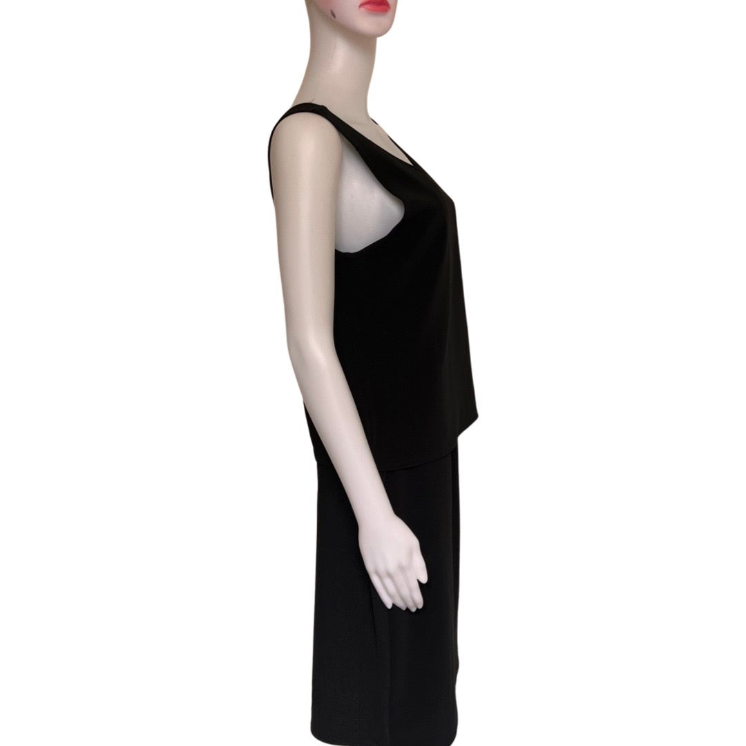 Vintage 1960s Black Knit 2-Piece Skirt Suit