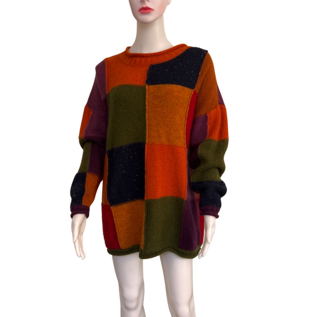 Vintage 1980s Esprit Color Block Sweater/Sweater Dress