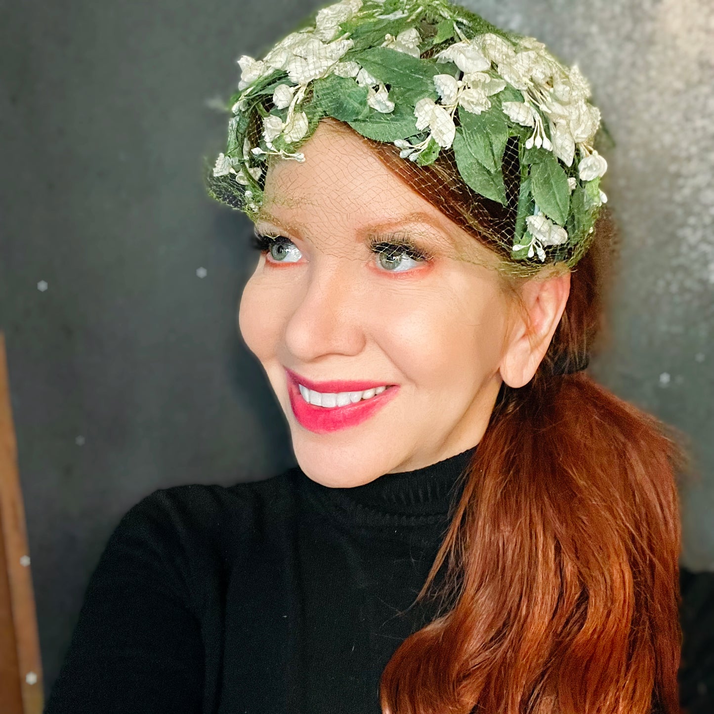Vintage 1950s Silk Floral Tonnies Whimsy Hat