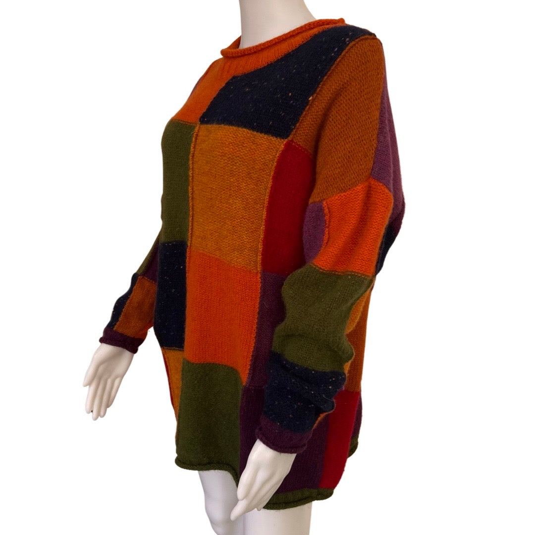 Vintage 1980s Esprit Color Block Sweater/Sweater Dress