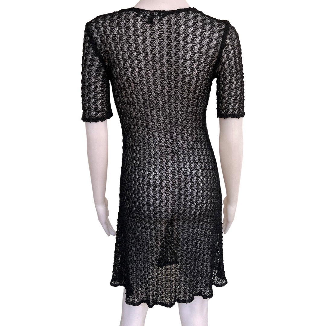Vintage 1990s Betsey Johnson Sheer Crochet Dress