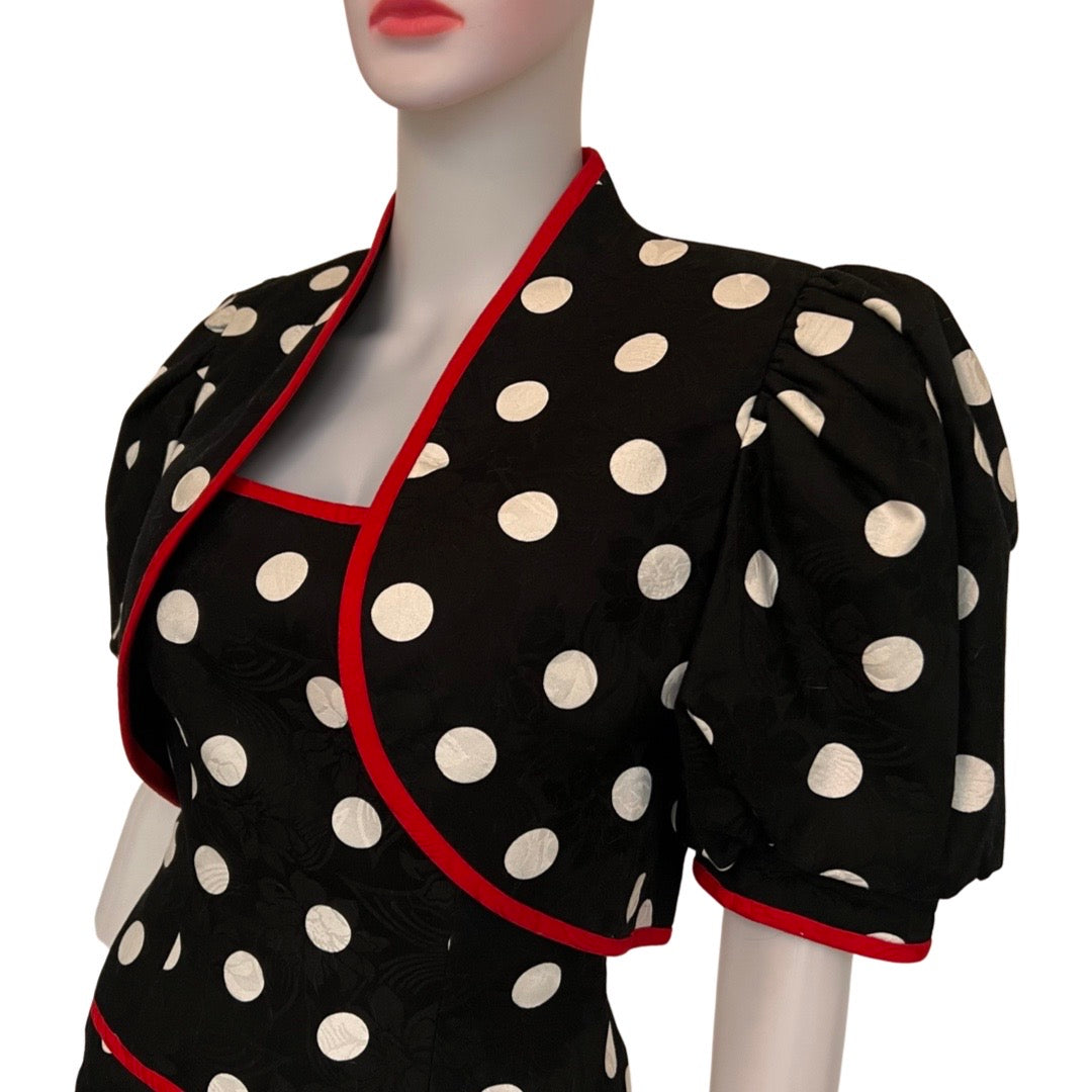 Vintage 1980s Lillie Rubin Polka Dot Dress & Jacket