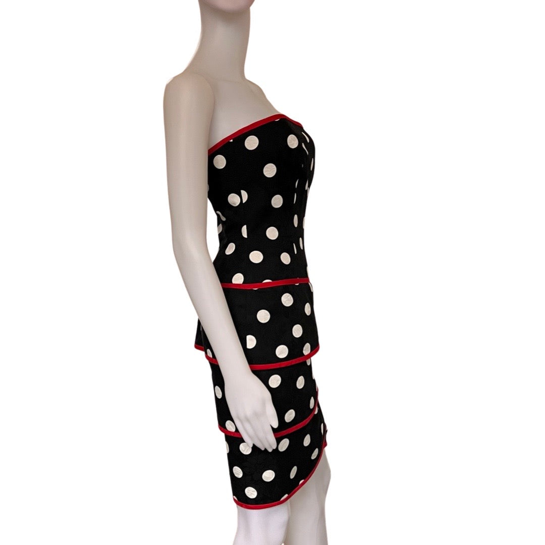 Vintage 1980s Lillie Rubin Polka Dot Dress & Jacket