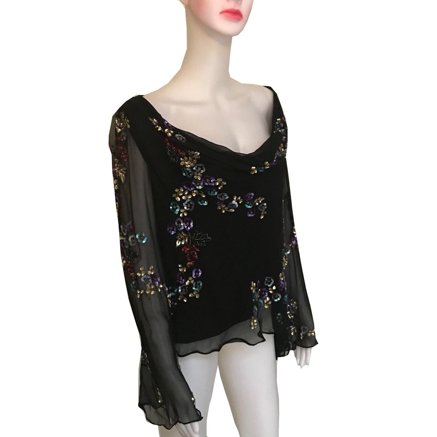 Vintage 1970s Sequined Blouse From Paris Boutique