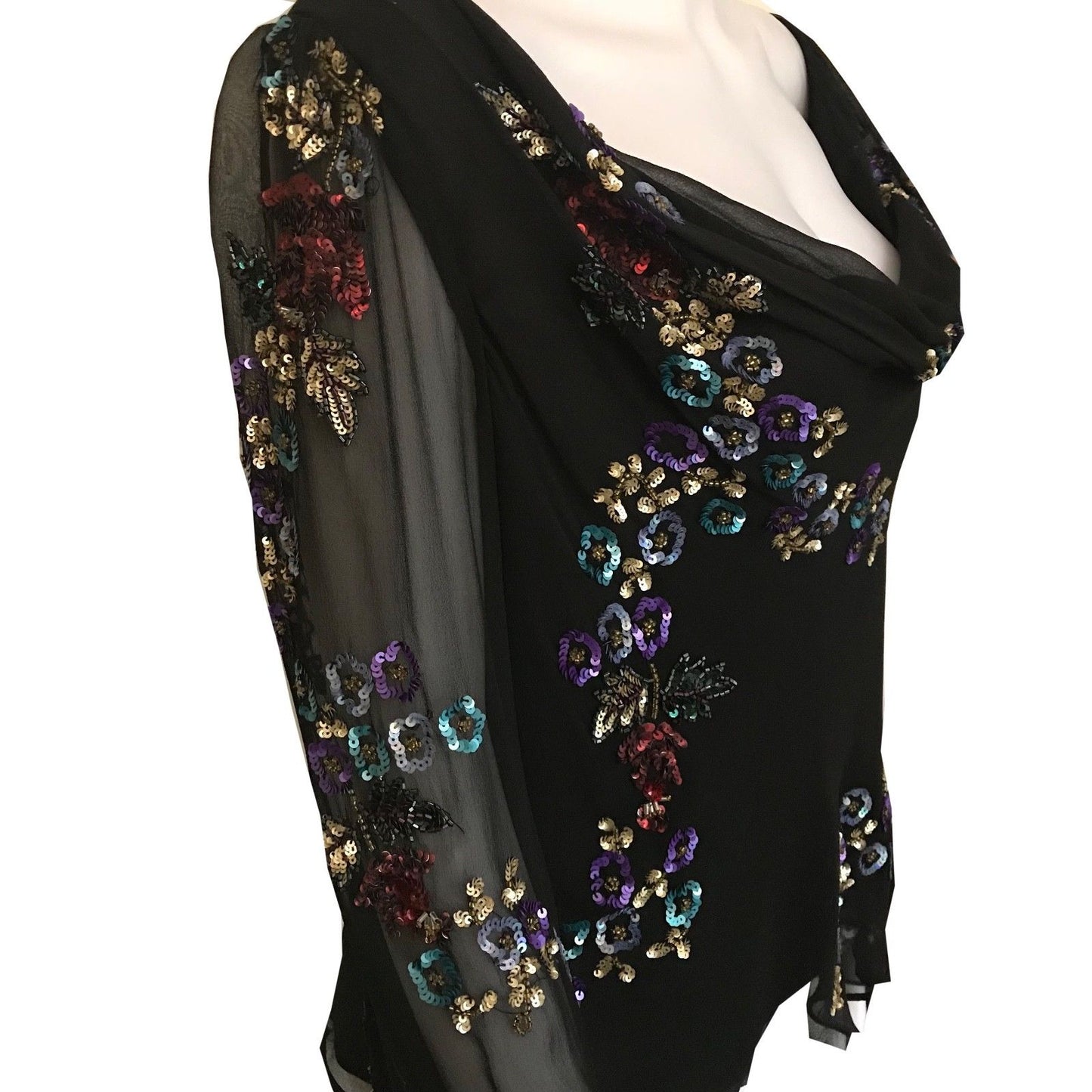 Vintage 1970s Sequined Blouse From Paris Boutique