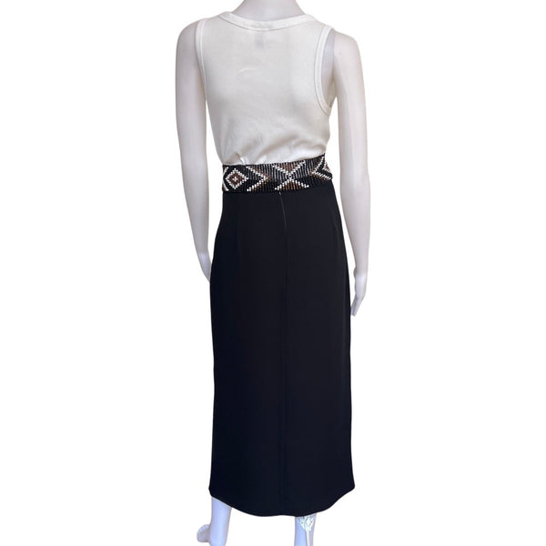 Black Halston Midi Skirt