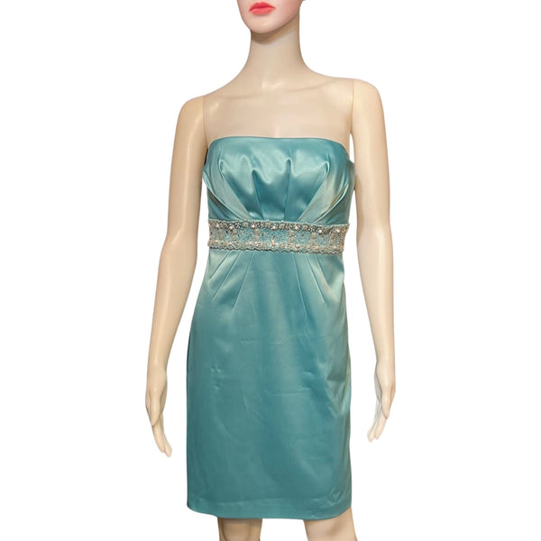 Vintage 1990s Oleg Cassini Tiffany Blue Dress