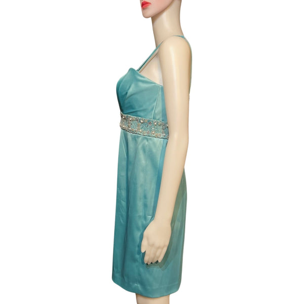 Vintage 1990s Oleg Cassini Tiffany Blue Dress