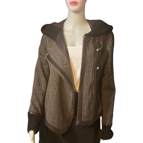 Rag & Bone Hooded Wool Asymmetrical Jacket