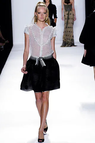 DOCUMENTED 2006 Bill Blass Runway Black Bow Skirt