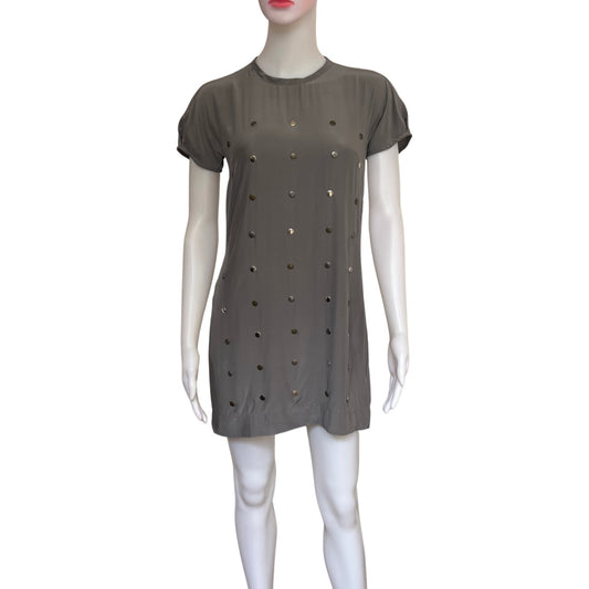 Vena Cava Sex & The City Movie Gray Silk Grommeted Dress [RARE FIND!]