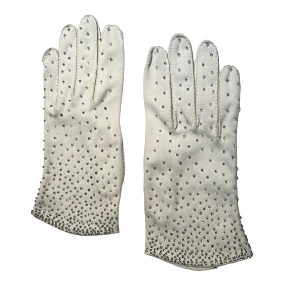 Vintage 1950s Crystal Embellished Gloves