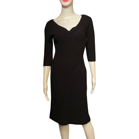 Vintage 1960s Kimberly Knits Black Dress