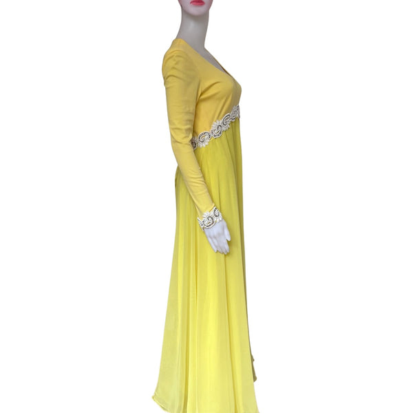 Rare Vintage 1960s Lillie Rubin Yellow Gown
