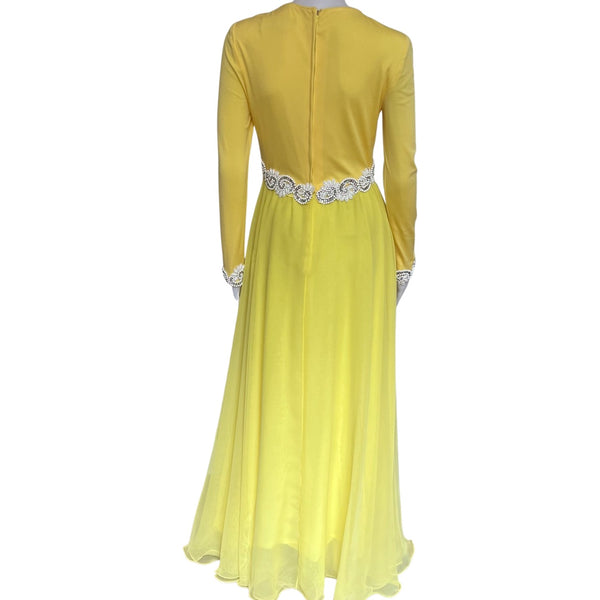 Rare Vintage 1960s Lillie Rubin Yellow Gown