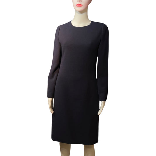 Vintage 1970s Bill Blass Navy Wool Dress