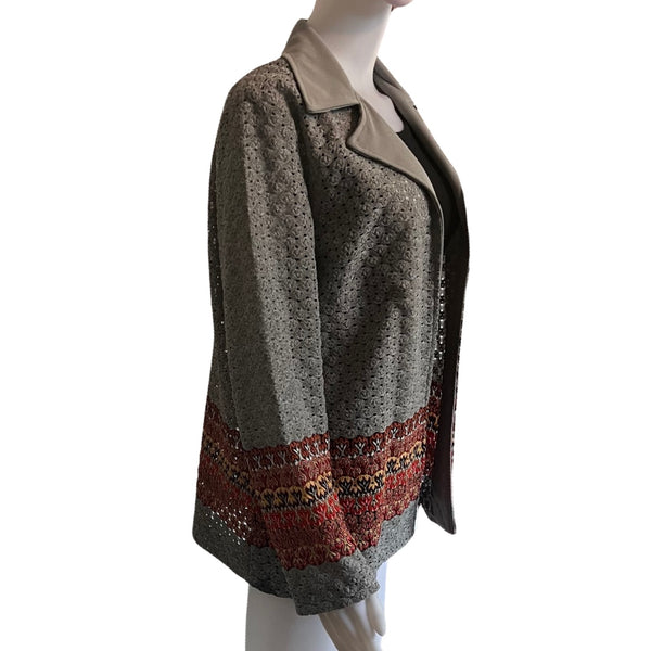 Vintage 1970s Gray Crochet Jacket
