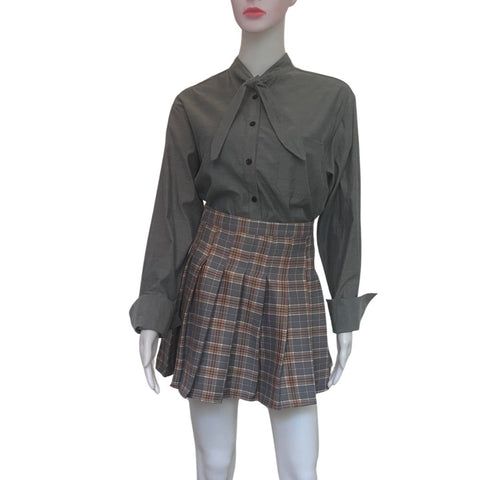 Vintage 1990s Plaid Schoolgirl Pleated Mini Skirt