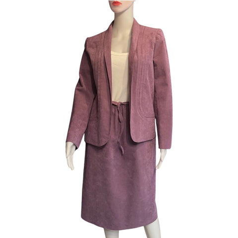 Vintage 1970s Mollie Parnis Ultra Suede Suit