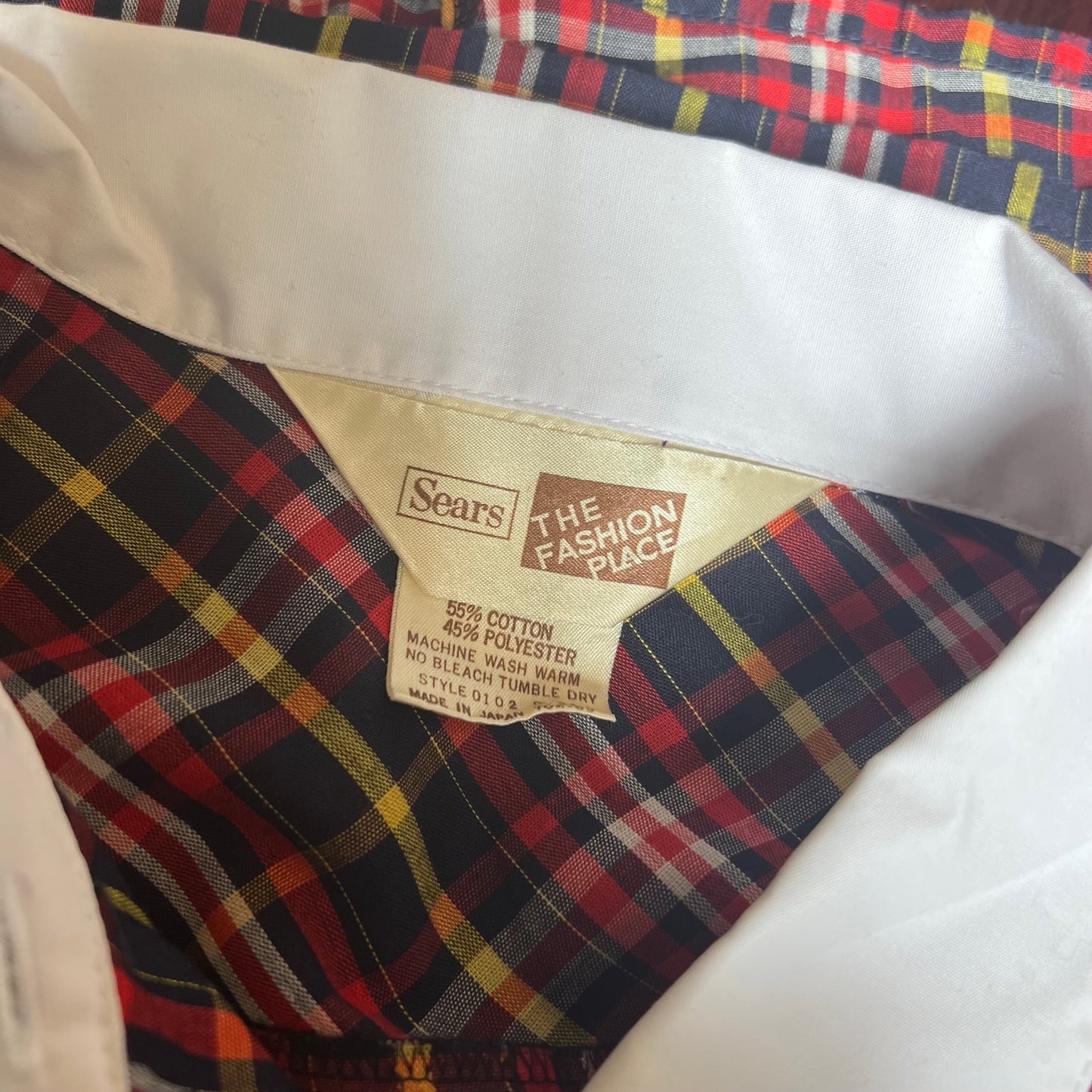 Vintage 1970s Sears Plaid Shirt