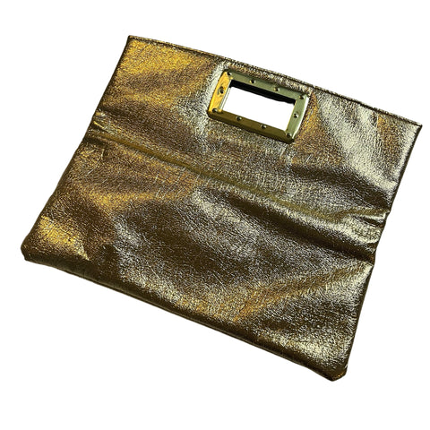 Vintage 1980s Gold Foldover Clutch Bag