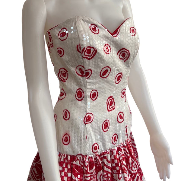 Vintage 1980s Lillie Rubin Strapless Dress