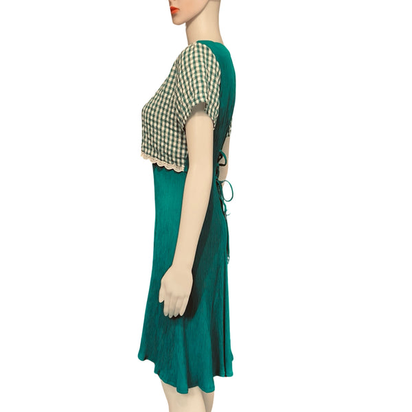 Vintage 1980s Olivia Rose Teal Green Dress