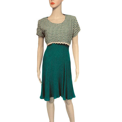 Vintage 1980s Olivia Rose Teal Green Dress