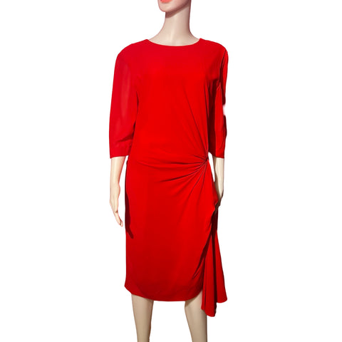 Vintage 1980s Pierre Balmain Red Silk Dress