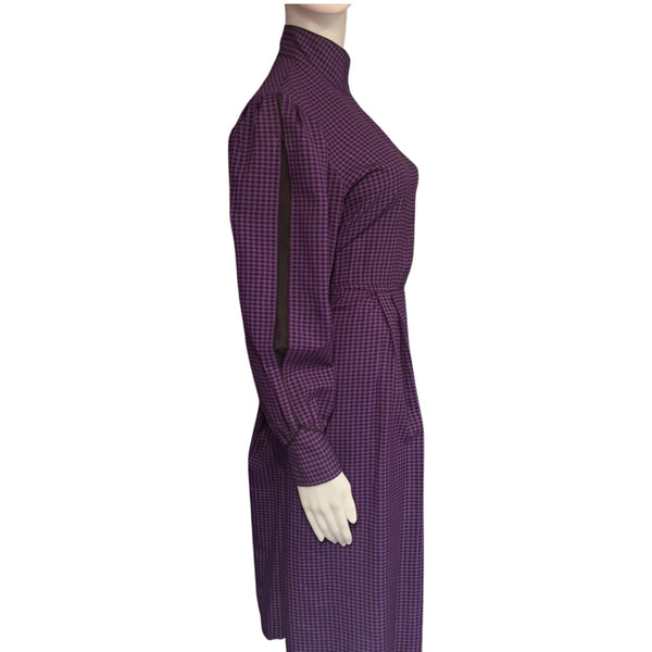 Vintage 1980s Purple & Black Checkered Dress
