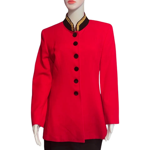 Vintage 1980s Red Military Style Jacket
