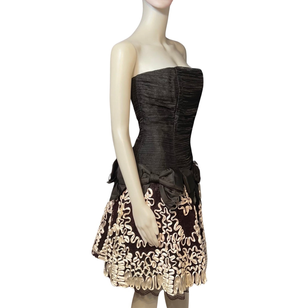 Vintage 1980s Victor Costa Strapless Dress