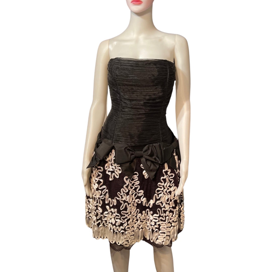 Vintage 1980s Victor Costa Strapless Dress
