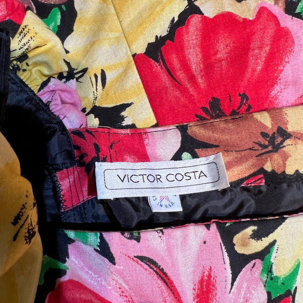 Vintage 1980s Victor Costa Floral Dress