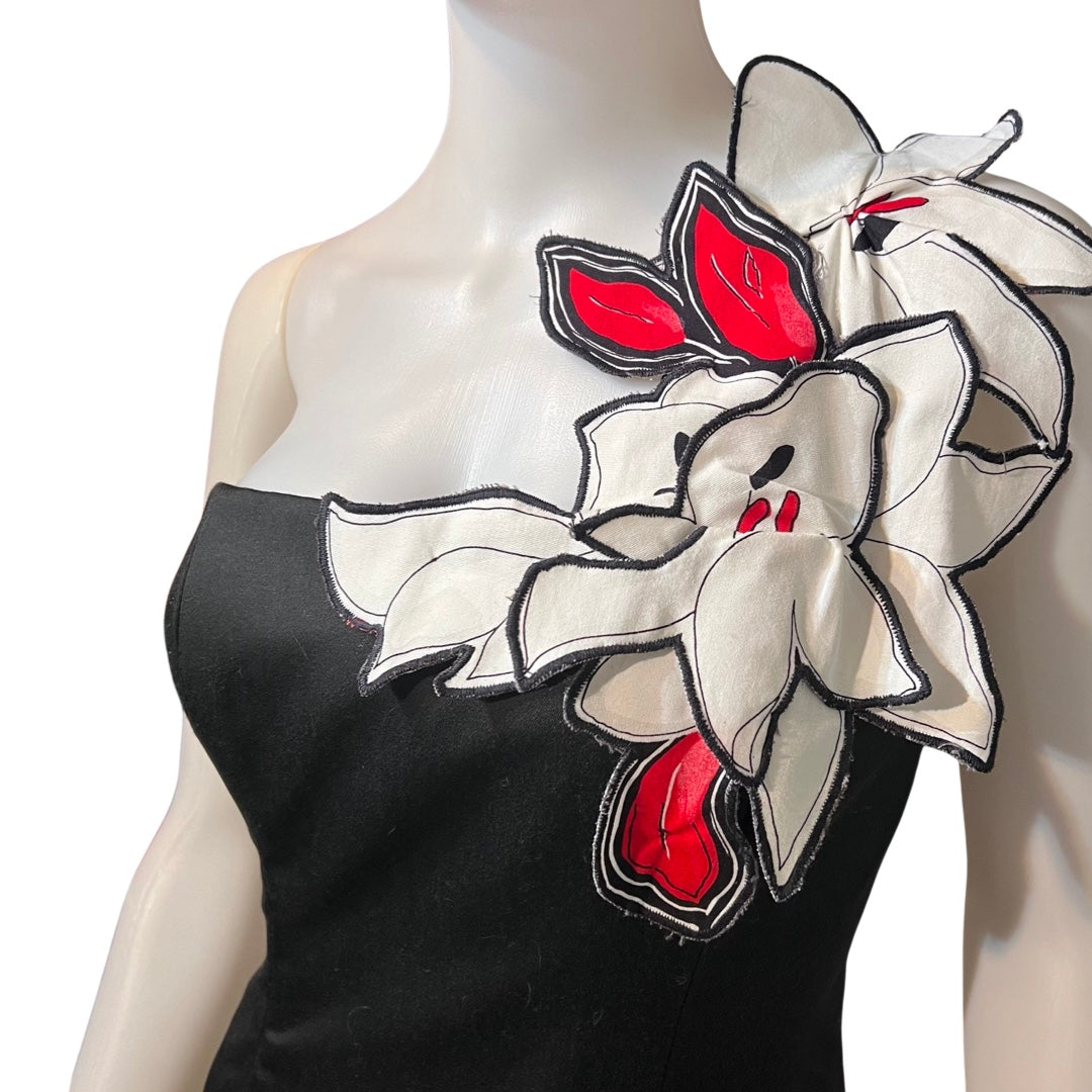 Vintage 1980s Victor Costa Peplum Dress