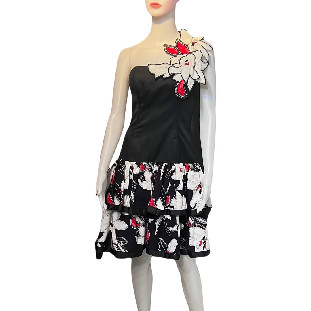 Vintage 1980s Victor Costa Peplum Dress